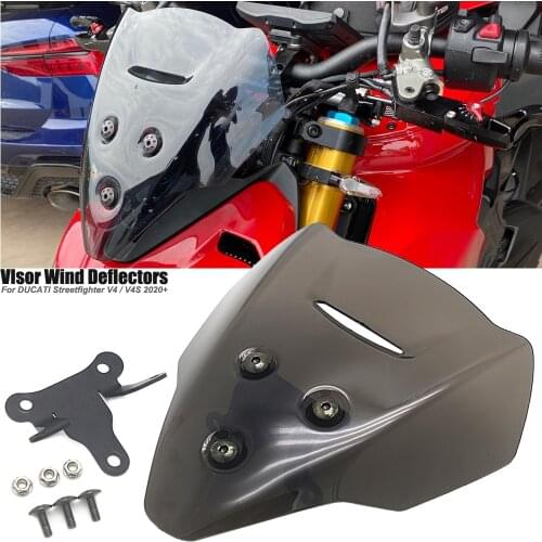 Smoke NEW Motorcycle Windscreen Windshield Viser Baffle VIsor Wind Deflectors For DUCATI Streetfighter V4 V4S V4 S 2020 2021