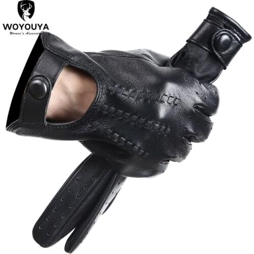 New fashion sheepskin Motorcycle gloves,Genuine Leather Comfortable mens motorcycle gloves,short thin leather gloves men-2003