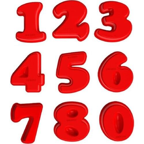 Whole Set 10 Pieces 6.5 Inch Birthday Cake Molds Number Silicone Moulds Baking Tray