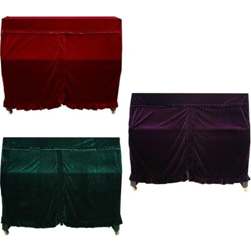 AD55 Practical Full Piano Cover pleuche Decorated with Macrame for Universal Upright Vertical Piano