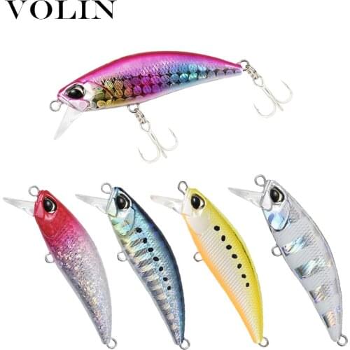 Volin 2021 Sinking Minnow Fishing Lure 1pc 48mm 4.3g with 2 Fishing Hooks Lures Aritificial Wobblers Hard Bait Plastic Baits