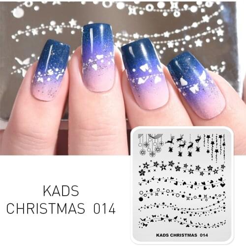 KADS Christmas 014 pattern nail stamp templates nail art stamping Plate Image Template Tools For printing DIY Manicure Stencils
