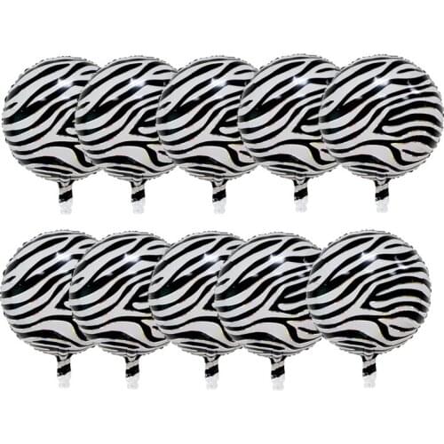 18 Inch Safari Animal Balloon Bouquet Wild Party Balloon Baby Shower Jungle Animal Balloon Zebra Balloon 10pcs/pack