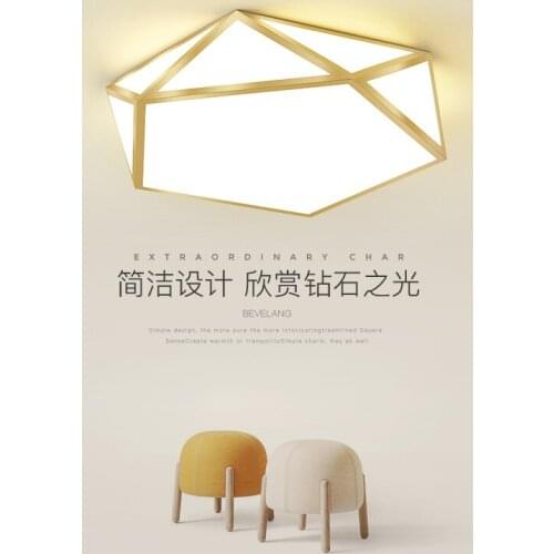 Modern Gold LED Ceiling Lamp for Living Room Decoration Ceiling Chandelier Bedroom Ceiling Lights Golden Geometric Fixtures