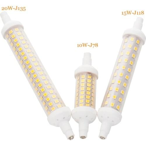 Super Bright R7S J78 J118 J135 LED Flood Light Ceramics 10-20W 2835 SMD Replaces Halogen Lamp 78mm 118mm 135mm 10W 15W 20W Corn