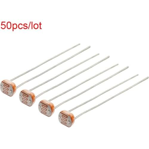 50Pcs/Lot 5mm 5528 Photosensitive Resistors Photoelectric Resistance Switch Element Detecting Element for