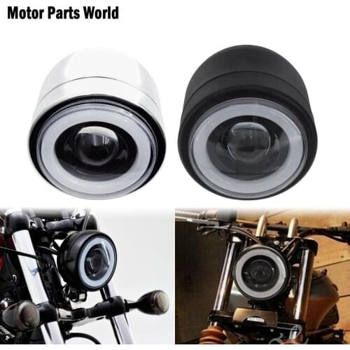 Motorcycle LED Amber Headlight Head Lamp Running Light For Harley Sportster XL 1200 883 Choppers Bobber Softail Dyna Super Glide