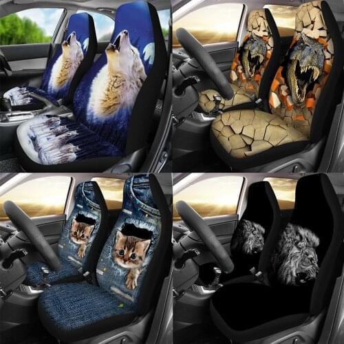 3D Animal Wolf Printing Universal Car Seat Covers Car Styling Auto Seat Cover Car Full Seat Cover Protector Interior Accessories