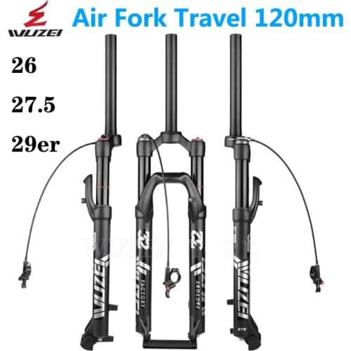 Bicycle Fork 26 27.5 29er air Fork size Mountain MTB Bike Fork suspension Front Forks WUZEI PK Manitou/SR SUNTOUR Travel 120mm
