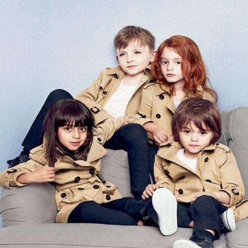 Spring Double Breasted Jackets Toddler Boys Fall British Windbreaker Clothes Kids Teenage Girls Clothing Outerwear Coat Overcoat