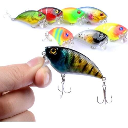 1Pcs 5.5cm/6.6g Sea Fish Fishing Baits Lure Artificiais Hard Shad Pesca Iscas With 2 Treble Hooks Wobblers For Fishing Gear