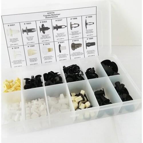 146pcs Car Push Pin Mixed Door Trim Panel Clip Fastener Bumper Rivet Retainer