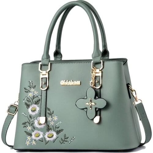 2021 Vintage Handbag Casual Tote Fashion Embroidery Messenger Bags Shoulder Bag Top-Handle Purse Wallet Leather Female bag