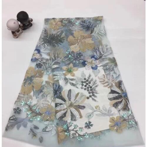 2021 Latest Nigeria Sequin Lace Fabric High Quality Tulle African Lace Fabric Wedding French Tulle Lace Fabric XX3712