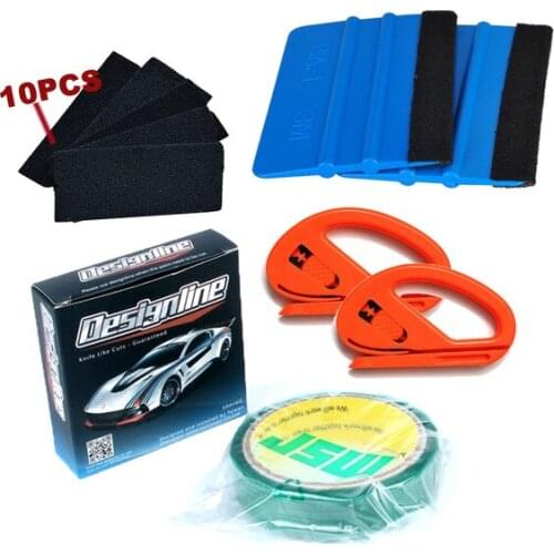 3.5mmx50m/Roll Knifeless Tape Design Line For Car Wrapping Graphics Vinyl Cut Design Knife Like Cuts + Squeegee + Cutter