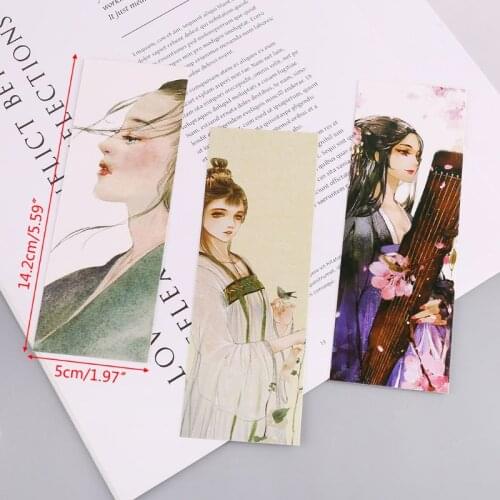 30pcs Beautiful Girl Bookmarks Paper Page Notes Label Message Card Book Marker School Supplies Stationery