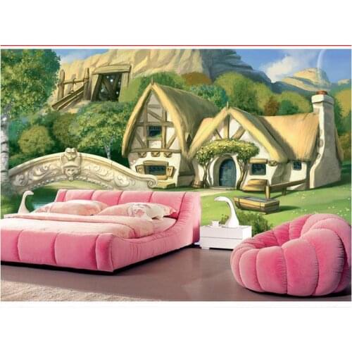 3d wllpaper 3d wall custom murals non-woven wallpaper 3 d fairy tale mushroom house children room background 3d room wallpaper