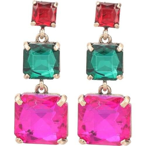 4Colors Glass Crystal Water Drop Dangle Earrings For Women Fashion Jewelry Perfect Quality Collection Earrings Accessories