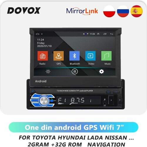 One Din Android GPS Car Radio Multimedia Video Player Navigation 7" Screen Bluetooth Mirror link Autoradio 1din Universal no dvd