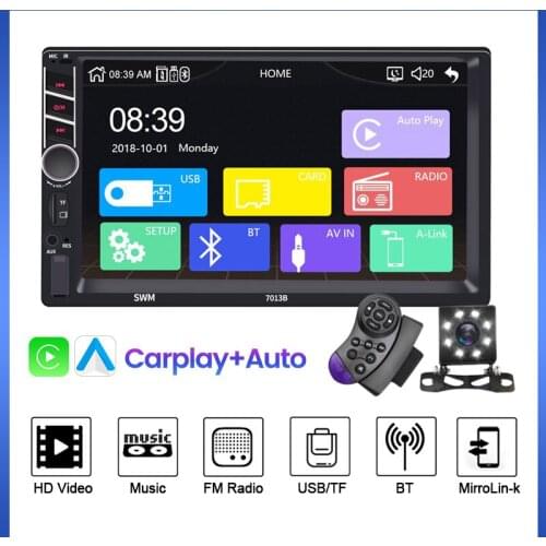 7013 Car MP5 Player FM Radio BT Auto Video Player 7 Inch Auto Media 2Din Support Carplay Androidauto USB interface Touch button