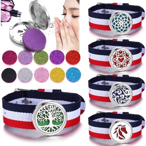 Aromatherapy Bracelet Tree of Life Open Locket Leather Bracelet Perfume Bracelet Essential Oil Diffuser Jewelry Men Wristband