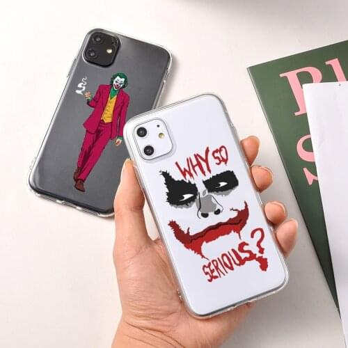 Cool Joker Movie Design Phone Case For iPhone 7 8 Plus XR X S MAX 6 6S Plus 11 Pro Max Cases Transparent Silicone Cover Case