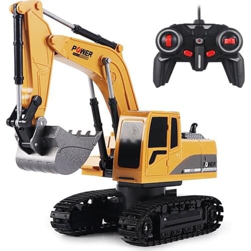 RC Excavator Toy 2.4Ghz 6 Channel 1:24 RC Engineering Car Alloy and Plastic Excavator 6CH and 5CH RTR for Kids Christmas Gift