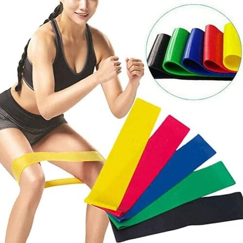 Yoga Resistance Bands 100% Naturl Latex Bands 5 Colors Indoor Outdoor Fitness Equipments 0.35mm-1.1mm Pilates Mini Loop Bands