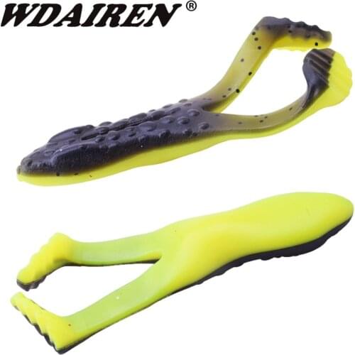 Hot Sale! 2pcs/Lot Soft Silicone Frog Baits Swimming Double Paddle Tail Swimbaits Soft Fishing Lures For Carp Bass Pike Tackle