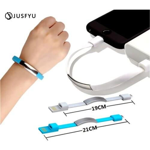 Micro USB Charger Cable Mini Bracelet Fast Charging Data Sync Cord For iPhone 11 Android Type-C Phone Charge Microusb Cable Wire