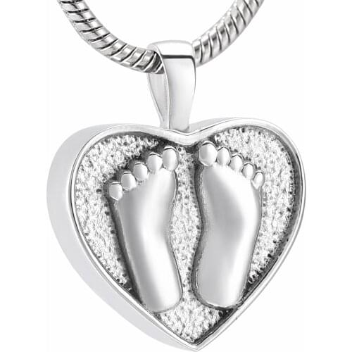 KLH10002 New Childs Feet Cremation Urn Jewelry Necklace Pendant Ashes-Beloved Sons Funeral Memorial Keepsake Necklace