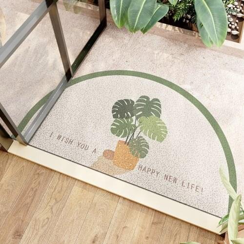 PVC Doormats for Entrance Door Mats Outdoor Indoor Non Slip Bedroom Bathroom Carpet Rugs Living Room Plant Print Hallway Doormat