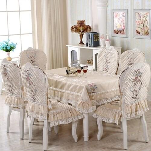 European Round Table Cloth Chair Cushion Lace Cover Cloth Bedside WeddingTable Cover Desk Covers Home Decoration