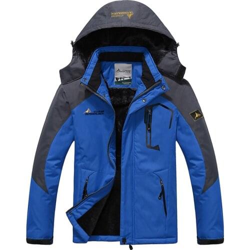 Men Winter Super Warm Ski Jacket Waterproof Fleece Snow Jacket Thermal Coat For Outdoor Mountain Skiing Snowboard Jacket