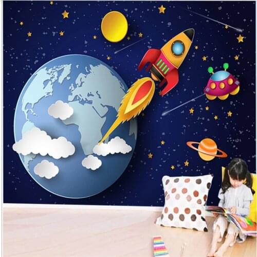 Custom wallpaper mural childrens room red whale beautiful rainbow cherry blossom background wall interior decoration painting