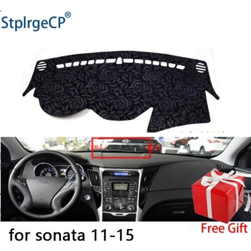 Rose Pattern Non-slip Car Dashboard Cover Dash Mat Pad DashMat ANti-UV Car Sticker for Hyundai Sonata I45 2010-2015 Car Styling