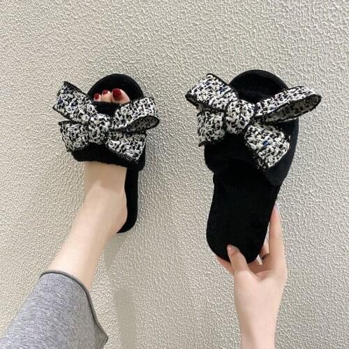 2021 spring new couple home floor cotton slippers home non-slip fur slippers ladies plus size slippers