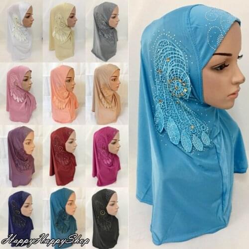 New Women Flower Instant Headscarf Islamic Muslim Hijab Cap Turban Scarves Arab Shawls Head Wrap Hat Ladies Headwear