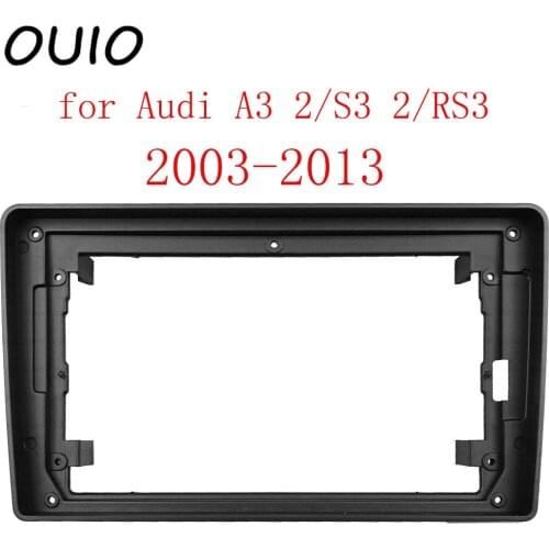 OUIO 9 inch car dashboard Double Din DVD frame decoration kit dashboard panel suitable for Audi A3 2/S3 2/RS3 2003-2013 frame