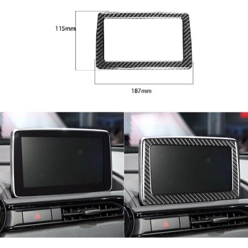 Fit For Mazda MX-5 Miata Roadster 2016+ ND Carbon Fiber Interiors Display Trim Cover Navigation Frame Sticker Car Accessories