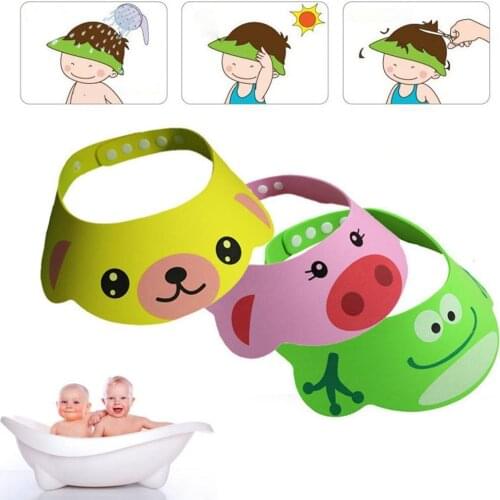 Adjustable Baby Shower Hat Toddler Kids Shampoo Bathing Shower Cap Wash Hair Shield Direct Visor Caps for Baby Care