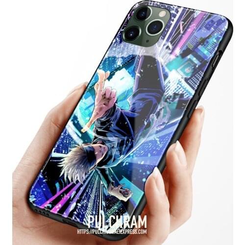 Satoru Gojo Anime Glass Soft Silicone Phone Case Cover Shell For iPhone SE 6s 7 8 Plus X XR XS 11 12 Mini Pro Max Sumsung