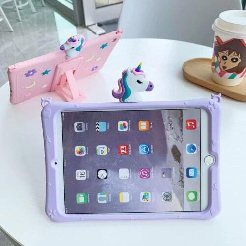 Kids Kartoon Cover for IPad 2018 2017 9.7 Case Air 2 1 Pro 9.7 Silicon Tablet Shell Stand Cases for IPad 2 3 4 Funda+straps+Pen