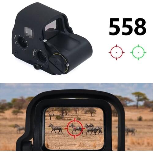 Tactical 558 Holographic Collimator Sight Red Dot Optic Sight Reflex with 20mm Rail Mounts for Airsoft Sniper Rifle Hunting
