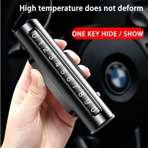 Universal Temporary Car Parking Card Rotate Phone Number Card Plate Aluminum Telephone Number Parking Card Automobile Accessorie