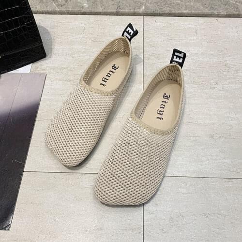 Non-Slip Soft-Soled Mesh Surface Pumps Womens 2021 Summer New Mesh Breathable One Pedal Flats Casual Mesh Surface Shoes Sandals