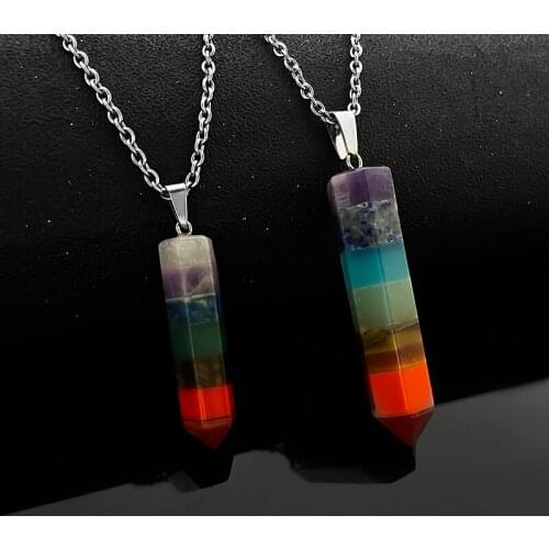 Mix Color Natural Stone Necklace for Women Statement Stainless Steel Silver Necklace Vintage Style New Necklace 2021 Party Gifts