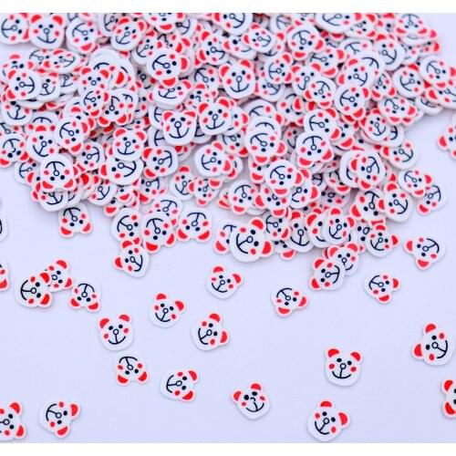 10g Bear Slices Slime Supplies Toy Polymer Clay Cartoon Animal Slices Charms Accessories Addition For Fluffy Clear Slime