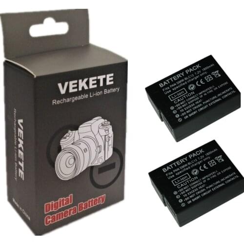 2pcs DMW-BLC12 BLC12 DMW-BLC12E DMW-BLC12PP Camera Battery for Panasonic Lumix DMC-G85,FZ200,FZ1000,G5,G6,G7,GH2,GX8