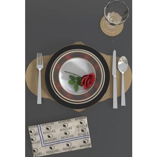 2pcs/set Solid Design Placemats With Coaster Non Slip Table Mats Kitchen Wood Mdf Accessories Home Pad Coaster Dining Table